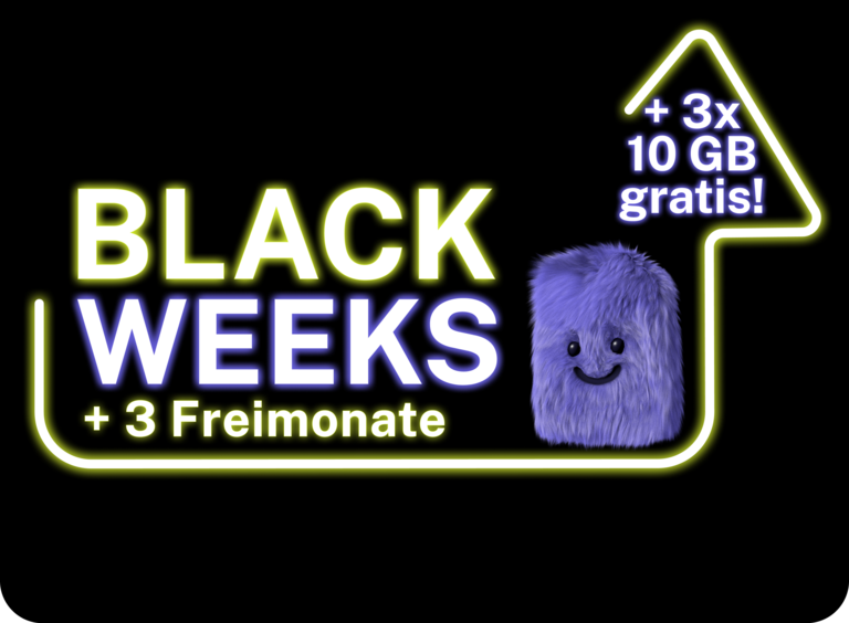 Schriftzug Black Weeks mit Cyber Booster